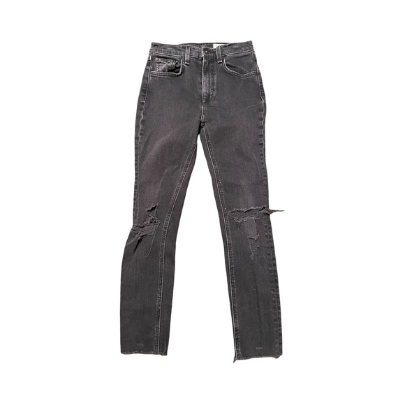 Rag & Bone Women's High Rise Skinny Ankle Jeans Rock w/ Holes Distressed Size 23 - Picture 1 of 6